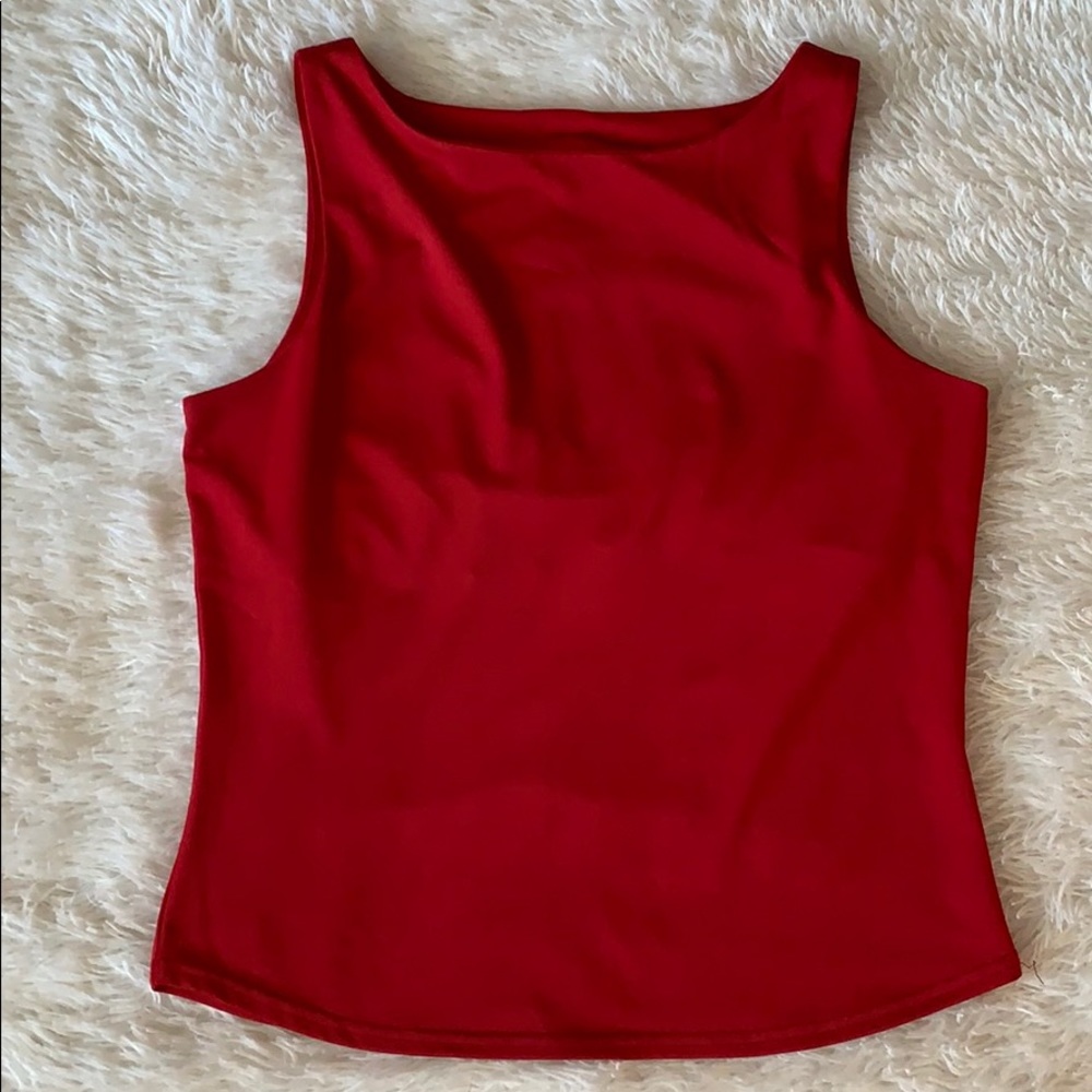 Red racer back sleeveless top
